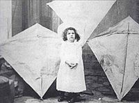 Margaret Eddy with her father's kites