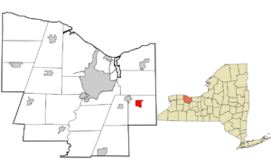 Location in Monroe County and the state of New York.