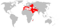Pipistrellus kuhlii range Map