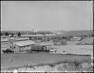 Pomona, California. General view of assembly center being constructed on Pomona Fair Grounds, for e . . . - NARA - 536838.jpg
