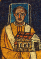 Pope Paschalis I. in apsis mosaic of Santa Prassede in Rome