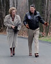 President Reagan and Prime Minister Margaret Thatcher at Camp David 1986