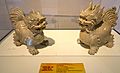 Qilin statues, Bat Trang kiln, Hanoi, Nguyen dynasty, crackle glaze ceramics - National Museum of Vietnamese History - Hanoi, Vietnam - DSC05411