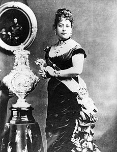 Queen Emma of Hawaii and silver cup
