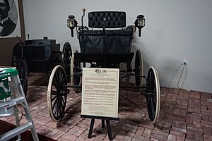 R. E. Olds Transportation Museum July 2018 12 (1897 Ransom E. Olds' high wheel gasoline motor carriage replica)