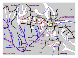 Routes near Mount Everest, 1951