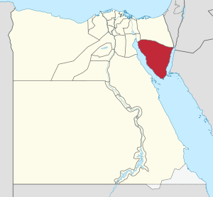 South Sinai Governorate on the map of Egypt