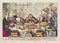 Substitutes for bread; - or - right honorables, saving the loaves, and dividing the fishes by James Gillray