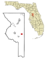 Sumter County Florida Incorporated and Unincorporated areas Center Hill Highlighted