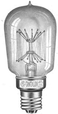 Tantalum light bulb