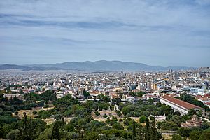 The Ancient Agora from the Areopagus on May 12, 2020