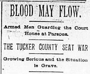 Tucker County Seat War Headline 1893