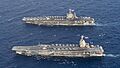 USS Gerald R. Ford (CVN-78) and USS Harry S. Truman (CVN-75) underway in the Atlantic Ocean on 4 June 2020 (200604-N-BD352-0199)