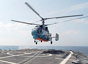 Ukrainian Ka-27PS on USS Taylor (FFG 50), 2010