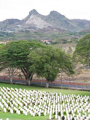 View of Nine-Mile Quarry from Bomana War Cemetery near Port Moresby
