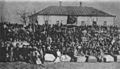 1918. Новоспасовский отряд. Т. Вдовиченко хоронит повстанцев, убитых в боях с австрийцами