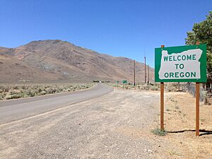 2014-07-06 14 49 35 View north along Harney County Route 201 (Fields-Denio Road) at the end of Nevada State Route 292 (Denio Road) at the Oregon border in Denio, Nevada