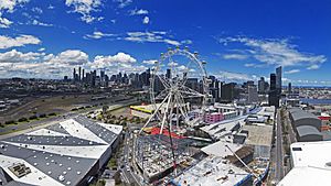 Aerial perspective of the Melbourne Star Observation Wheel