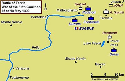 Battle of Tarvis 1809 Map