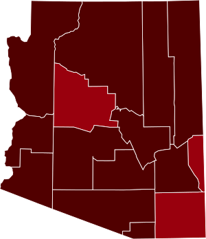 COVID-19 Prevalence in Arizona by county.svg