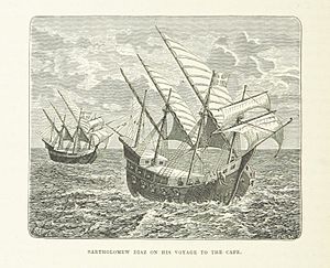 Diaz on his voyage to the cape