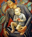 Donna e Bimbo. Elisa Maria Boglino. Olie på lærred.1930