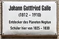 Gedenktafel Kirchplatz (Wittenberg) Johann Gottfried Galle