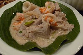 Ginataang langka with shrimp and calamari