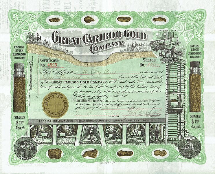 Great Cariboo Gold Company 1917