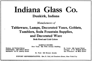 Indiana Glass Co. ad 1921