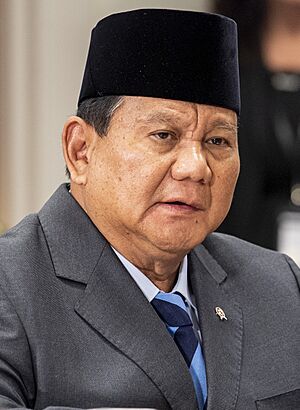 Indonesian Defense Minister Prabowo Subianto during a bilateral exchange at The Pentagon on August 24, 2023 - 230824-D-PM193-1190 (cropped)