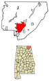 Jackson County Alabama Incorporated and Unincorporated areas Scottsboro Highlighted 0168736