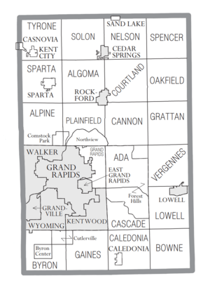 Kent County, MI census map