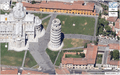Leaning Tower of Pisa on Google Aerial View