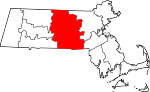 State map highlighting Worcester County