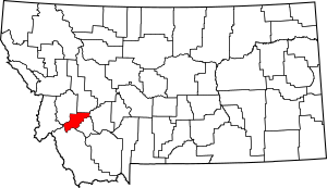 Map of Montana highlighting Deer Lodge County