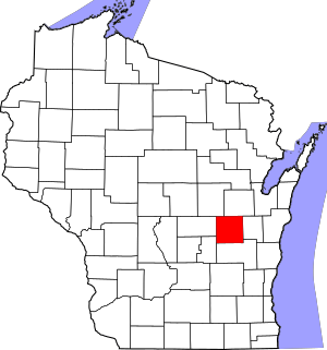 Map of Wisconsin highlighting Winnebago County