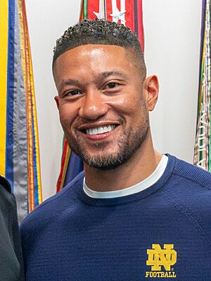 Marcus Freeman, University of Notre Dame Football Team Head Coach at the Pentagon on May 9, 2024 (cropped).jpg