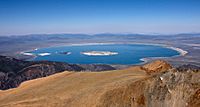 Mono Lake, the dominant geographical feature in Mono County