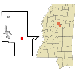 Location of Kilmichael, Mississippi
