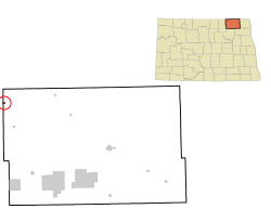 Location of Sarles, North Dakota