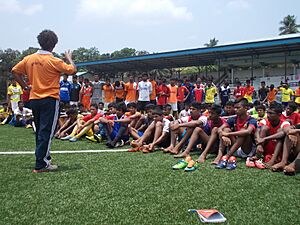 Ongoing grassroots program with Sporting Clube de Goa Academy players led by club managements in Duler Stadium in Mapusa, Goa, India