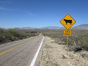 Open Range Sign Interstate 10 Frontage Road Arizona 2014