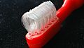Patented curved bristles of the Collis Curve toothbrush