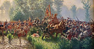 Preußische Grenadier-Bataillone schlagen die Sachsische Garde