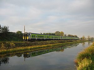 Railcar departing Broombridge - geograph.org.uk - 1049445