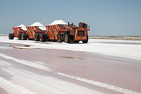 Salt production in Guerrero Negro.
