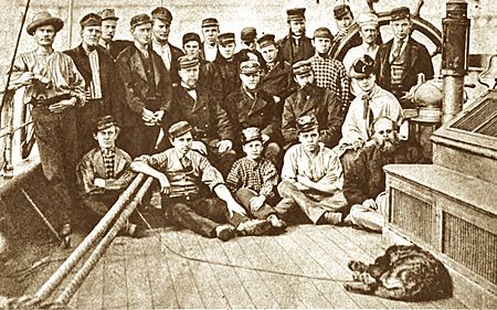 Samuel Plimsoll with sailors