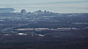 Skyline of northern Anchorage, Alaska viewed from Arctic Valley, Tikhatnu Commons in foreground.jpg