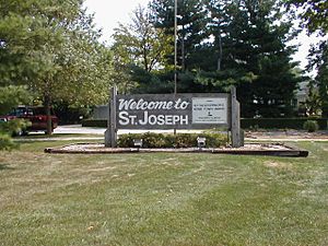 The welcome sign coming in the north side of the village.